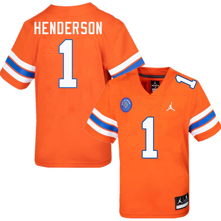 C.J. Henderson Florida Jersey,Florida Gators #1 C.J. Henderson Jersey Youth Uniforms-Throwback Orang